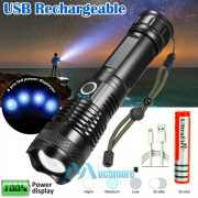 RM XPH50 Rechargeable Waterproof Zoom LED Flashlight USB Torch Light